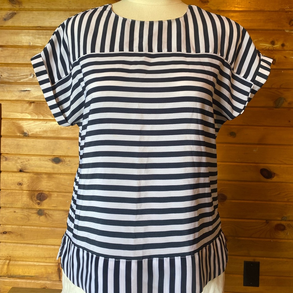 Christopher & Banks Black and White Blouse